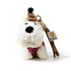 CIONDOLO DA BORSA / PORTACHIAVI SOFFICE A FORMA DI CAGNOLINO WESTIE CON CAPPELLO - AX260052D198