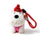 CIONDOLO DA BORSA / PORTACHIAVI SOFFICE A FORMA DI CAGNOLINO WESTIE CON CAPPELLO - AX260052D198