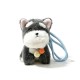 CIONDOLO DA BORSA / PORTACHIAVI SOFFICE A FORMA DI CAGNOLINO CON CAMPANELLINI - AX260056D190