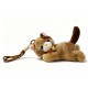 CIONDOLO DA BORSA / PORTACHIAVI SOFFICE A FORMA DI GATTINO SDRAIATO CON CAMPANELLINI - AX260060D189