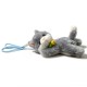 CIONDOLO DA BORSA / PORTACHIAVI SOFFICE A FORMA DI GATTINO SDRAIATO CON CAMPANELLINI - AX260060D189