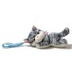 CIONDOLO DA BORSA / PORTACHIAVI SOFFICE A FORMA DI GATTINO SDRAIATO CON CAMPANELLINI - AX260060D189