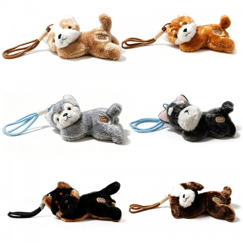 CIONDOLO DA BORSA / PORTACHIAVI SOFFICE A FORMA DI CAGNOLINO SDRAIATO CON ZAMPE MAGNETICHE - AX260080D191