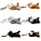 CIONDOLO DA BORSA / PORTACHIAVI SOFFICE A FORMA DI CAGNOLINO SDRAIATO CON ZAMPE MAGNETICHE - AX260080D191