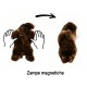 CIONDOLO DA BORSA / PORTACHIAVI SOFFICE A FORMA DI CAGNOLINO SDRAIATO CON ZAMPE MAGNETICHE - AX260080D191