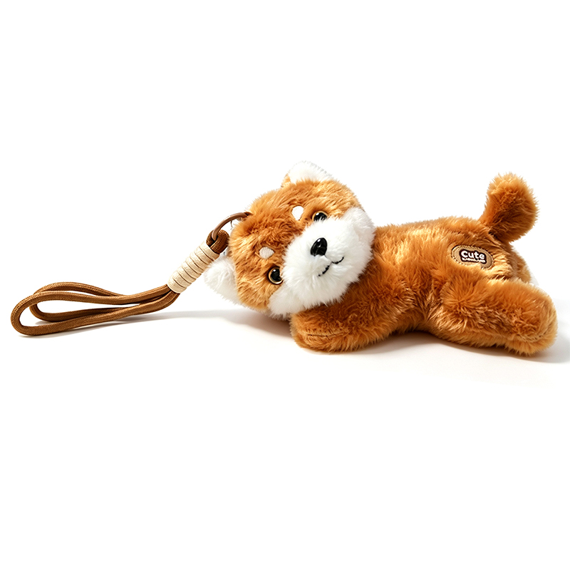 CIONDOLO DA BORSA / PORTACHIAVI SOFFICE A FORMA DI CAGNOLINO SDRAIATO CON ZAMPE MAGNETICHE - AX260080D191