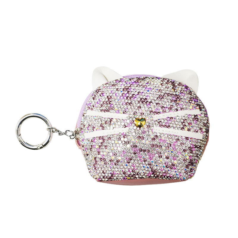PORTACHIAVI PORTAMONETE A GATTO CON STRASS - OMQ24136A216