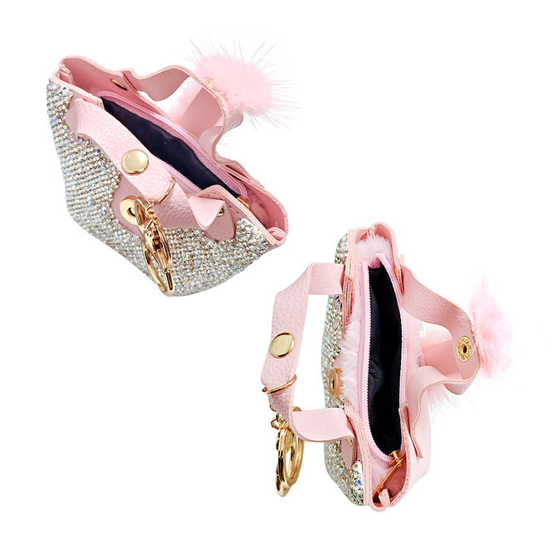 PORTACHIAVI PORTAMONETE A MINI BORSA CON STRASS - OMQ24136A217