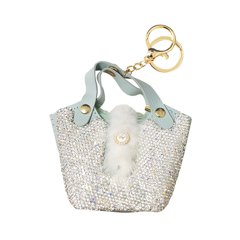 PORTACHIAVI PORTAMONETE A MINI BORSA CON STRASS - OMQ24136A217