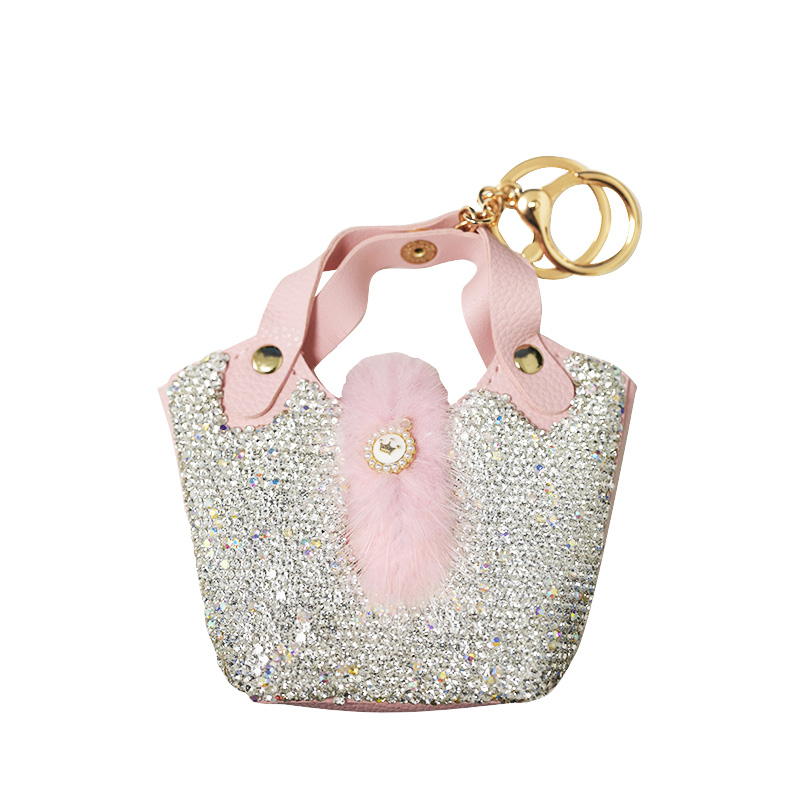 PORTACHIAVI PORTAMONETE A MINI BORSA CON STRASS - OMQ24136A217