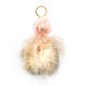 CIONDOLO DA BORSA PORTACHIAVI CON POMPON IN VERA PELLICCIA - P25600