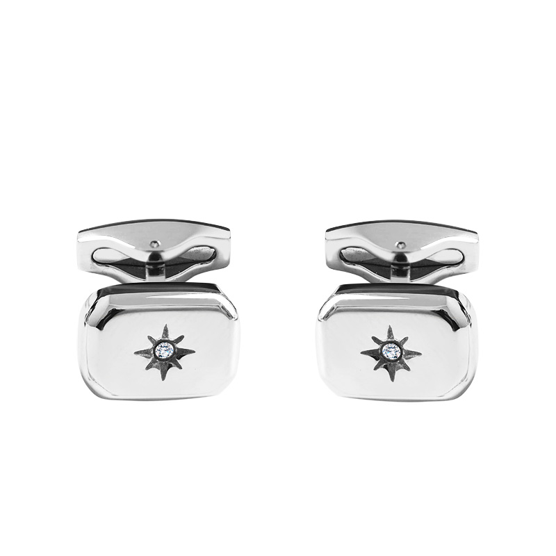 GEMELLI DA UOMO RETTANGOLARI CON ZIRCONE - RD24100B557/B558 GEMELLI DA UOMO RETTANGOLARI CON ZIRCONE - RD24100B557/B558