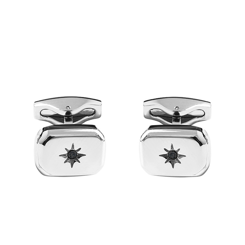 GEMELLI DA UOMO RETTANGOLARI CON ZIRCONE - RD24100B557/B558 GEMELLI DA UOMO RETTANGOLARI CON ZIRCONE - RD24100B557/B558