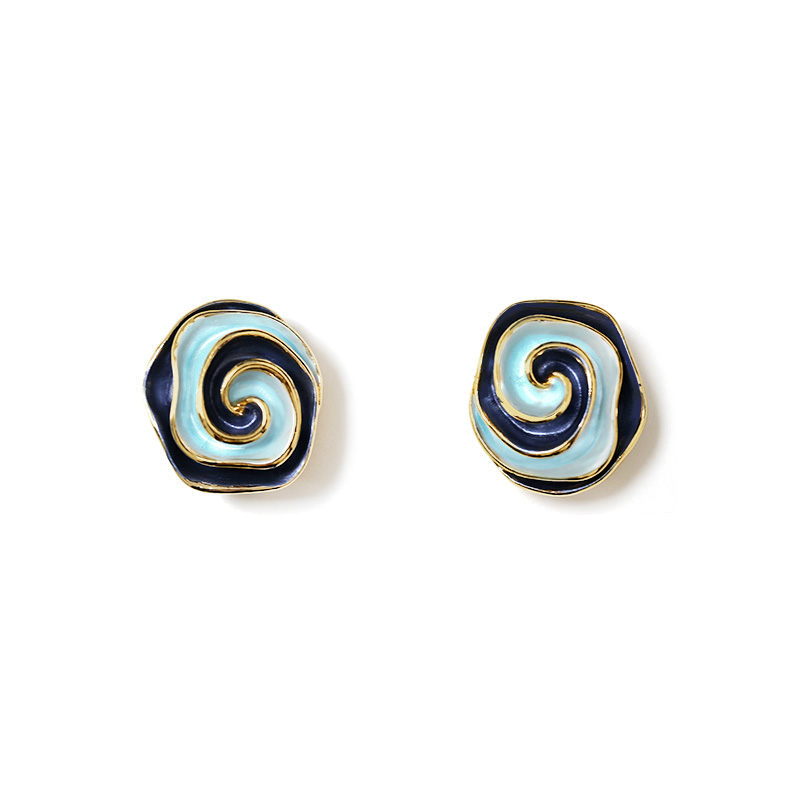 GEMELLI DA POLSO CON ROSA A SPIRALE SMALTATA - SW2648C783