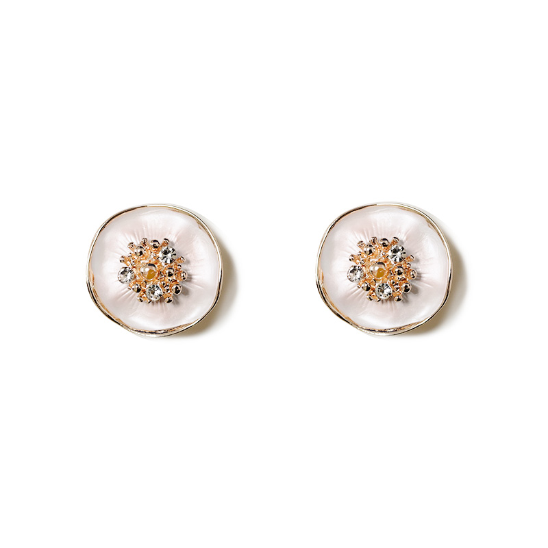 GEMELLI DA POLSO CON FIORE CONCAVO SMALTATO E PISTILLO - SW2648C787