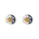 GEMELLI DA POLSO CON FIORE CONCAVO SMALTATO E PISTILLO - SW2648C787