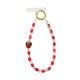 LACCETTO CELLULARE & PORTACHIAVI CON PERLINE E FRAGOLA DI STRASS - YF2646C751