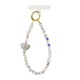 LACCETTO CELLULARE & PORTACHIAVI CON PERLINE E CUORE DI STRASS - YF2646C753