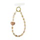 LACCETTO CELLULARE & PORTACHIAVI CON PERLINE E CUORE DI STRASS - YF2646C753