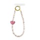 LACCETTO CELLULARE & PORTACHIAVI CON PERLINE E CUORE DI STRASS - YF2646C753