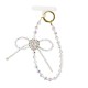 LACCETTO CELLULARE & PORTACHIAVI CON PERLINE E FIOCCO A CUORE - YF2668C752