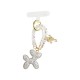 PORTACHIAVI & CIONDOLO CELLULARE CON PERLINE E CANE PALLONCINO DI STRASS - YF2670C758