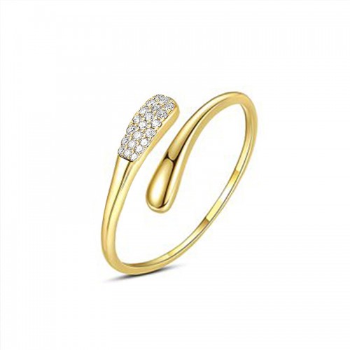 ANELLO APERTO REGOLABILE GOCCIA CON ZIRCONE - AGS2564C163