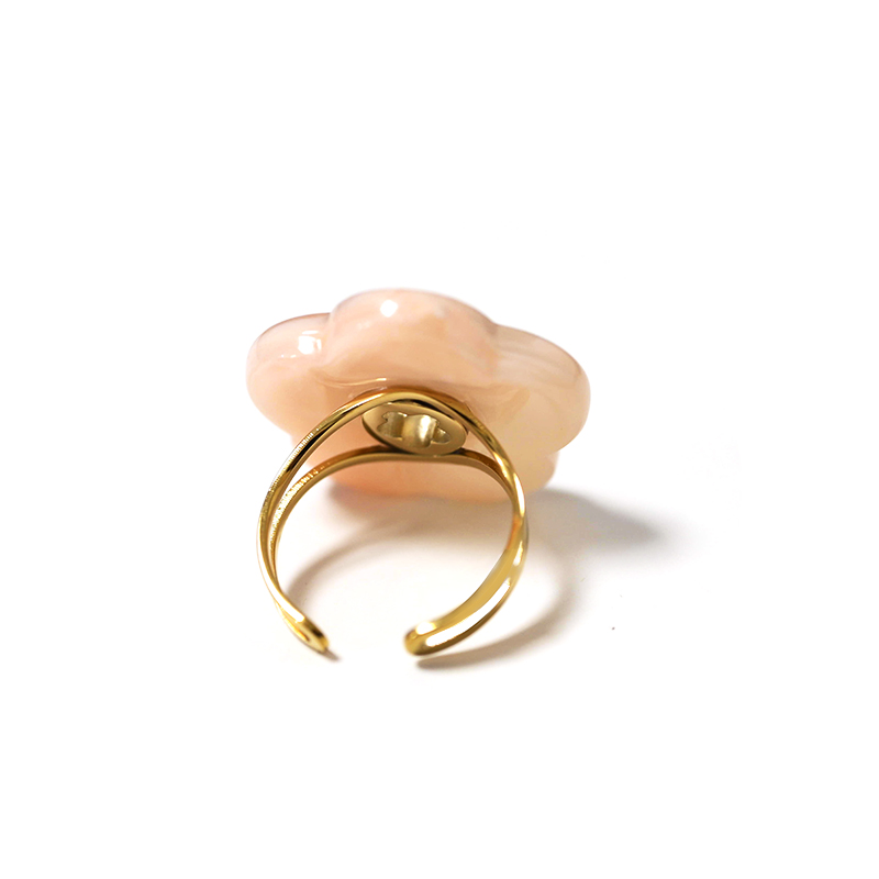 ANELLO APERTO REGOLABILE CON FIORE IN ACRILICO COLORATO - FFJ25464C590