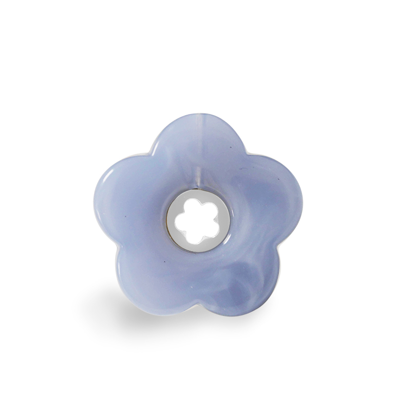 ANELLO APERTO REGOLABILE CON FIORE IN ACRILICO COLORATO - FFJ25464C590