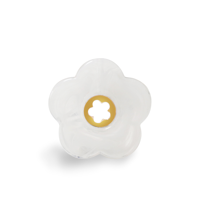 ANELLO APERTO REGOLABILE CON FIORE IN ACRILICO COLORATO - FFJ25464C590