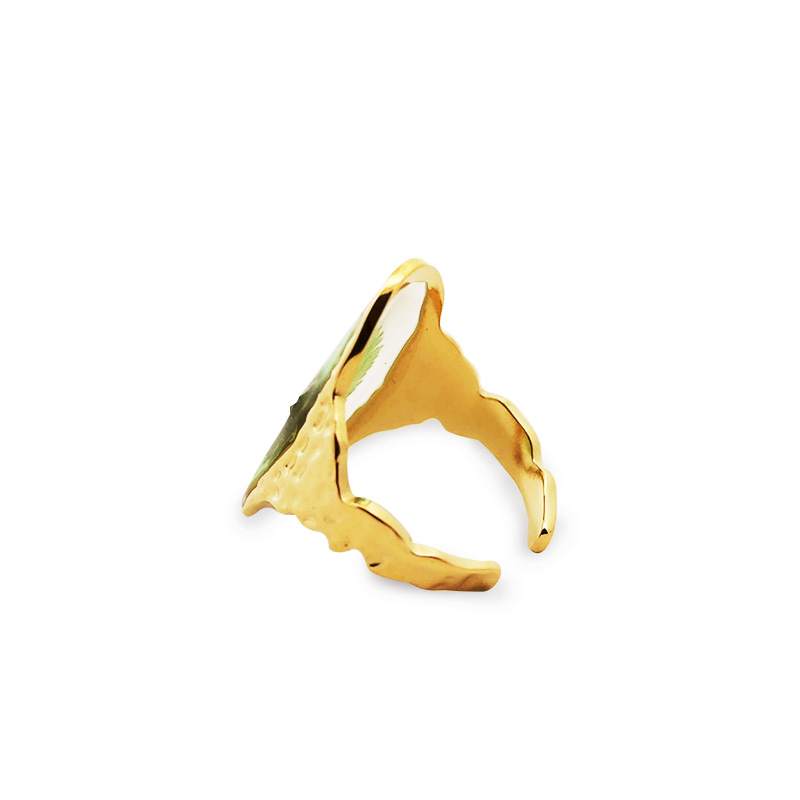 ANELLO APERTO REGOLABILE CON MARGHERITA COLORATA - FFJ25544C593