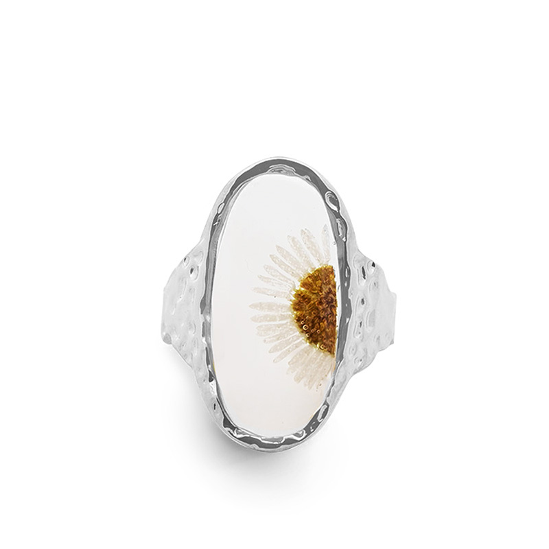 ANELLO APERTO REGOLABILE CON MARGHERITA COLORATA - FFJ25544C593