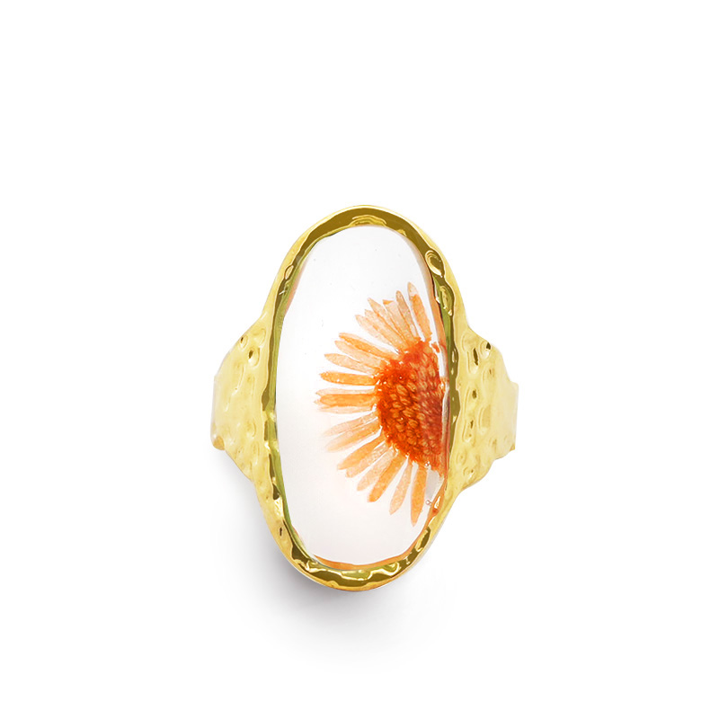 ANELLO APERTO REGOLABILE CON MARGHERITA COLORATA - FFJ25544C593