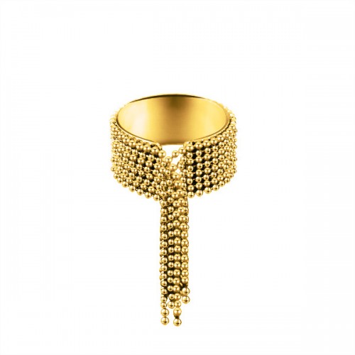 ANELLO APERTO REGOLABILE A FASCIA CON NAPPE A CATENA A SFERA - FFJ2580C725