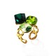 ANELLO REGOLABILE CON TRE CRISTALLI GEOMETRICI COLORATI - FFJ2668C836