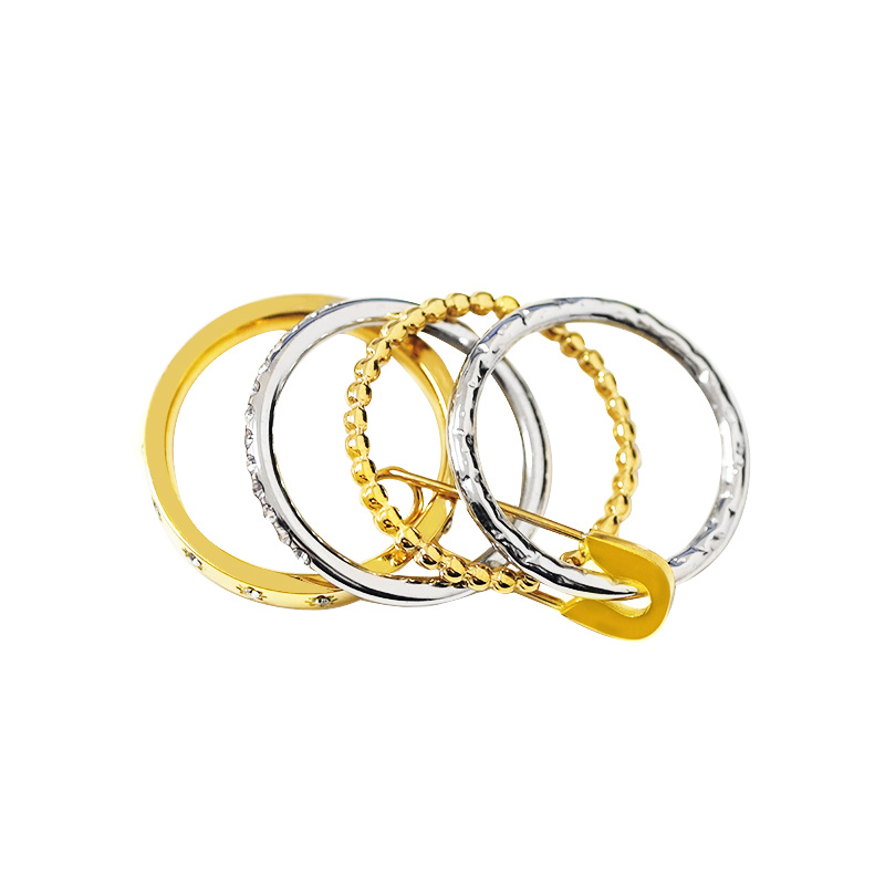 ANELLO BICOLORE A 4 STRATI CON SPILLA - FJ2580A1