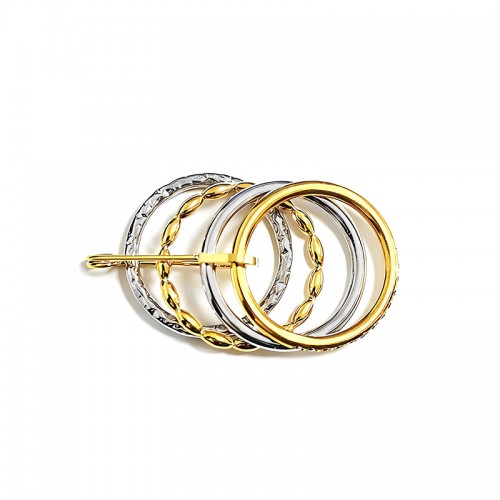 ANELLO BICOLORE A 4 STRATI CON SPILLA - FJ2580A2