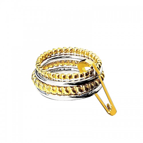 ANELLO BICOLORE A 4 STRATI CON SPILLA - FJ2580A3