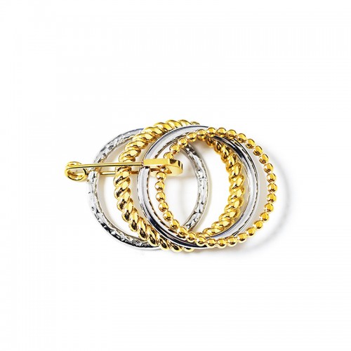 ANELLO BICOLORE A 4 STRATI CON SPILLA - FJ2580A3