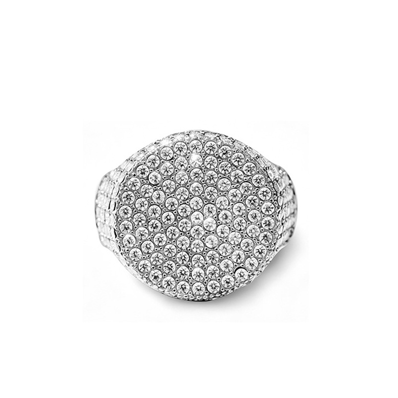 ANELLO CHEVALIER REGOLABILE CON PAVÉ DI ZIRCONI - JN26128C726