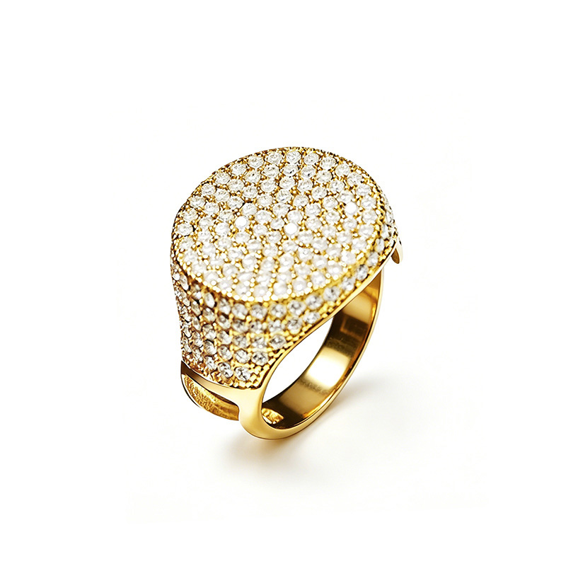 ANELLO CHEVALIER REGOLABILE CON PAVÉ DI ZIRCONI - JN26128C726