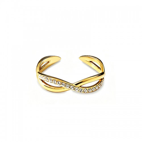 ANELLO REGOLABILE INCROCIATO CON ZIRCONI - JN2660D010