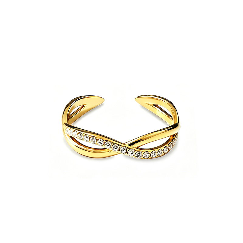 ANELLO REGOLABILE INCROCIATO CON ZIRCONI - JN2660D010