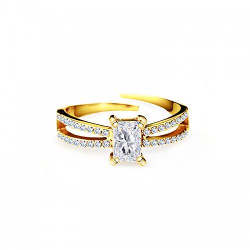 ANELLO REGOLABILE CON ZIRCONE RETTANGOLARE - JN2668D009