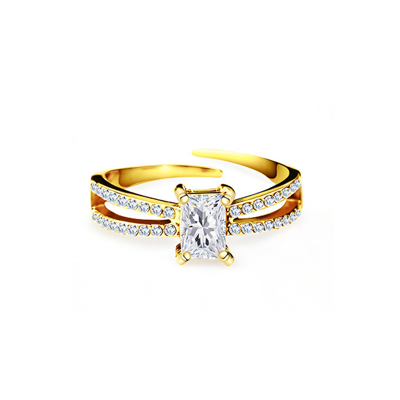 ANELLO REGOLABILE CON ZIRCONE RETTANGOLARE - JN2668D009