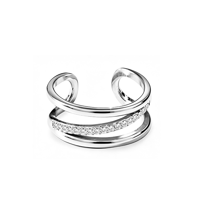 ANELLO RIGIDO INCROCIATO CON ZIRCONI - JN2668D011