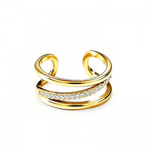 ANELLO RIGIDO INCROCIATO CON ZIRCONI - JN2668D011