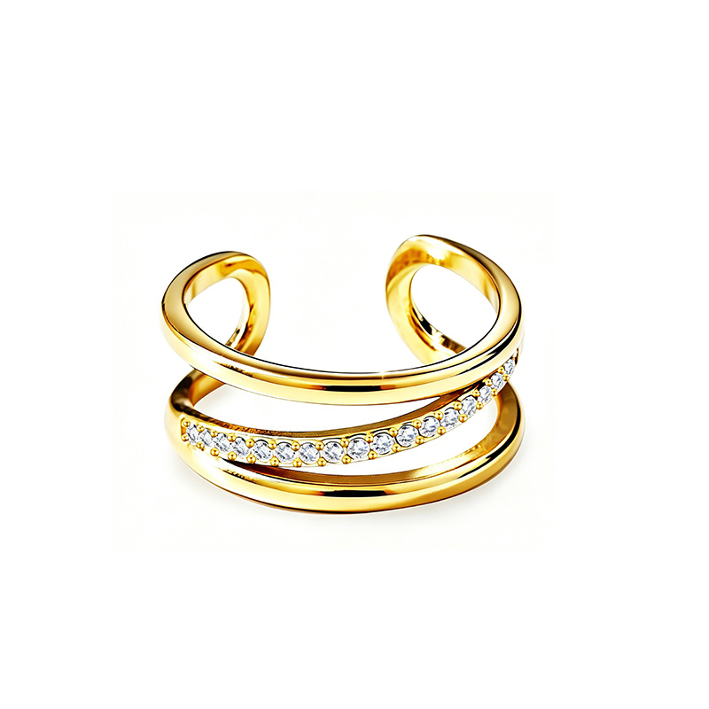 ANELLO RIGIDO INCROCIATO CON ZIRCONI - JN2668D011