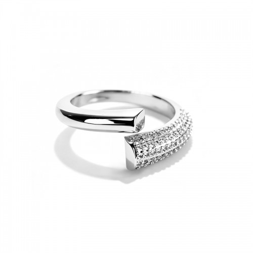 ANELLO REGOLABILE ASIMMETRICO CON PAVÉ DI ZIRCONI - JN2672D013