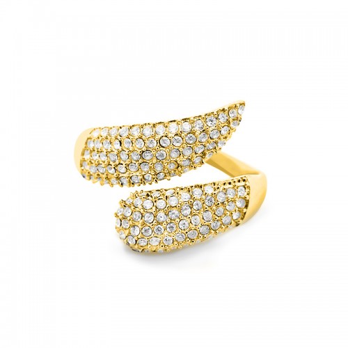 ANELLO APERTO REGOLABILE CON PAVÉ DI ZIRCONI - MY251288B445